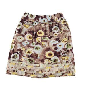 L.I.N. Studio Petite Floral Print Skirt size 10P Lined A Line Y2K